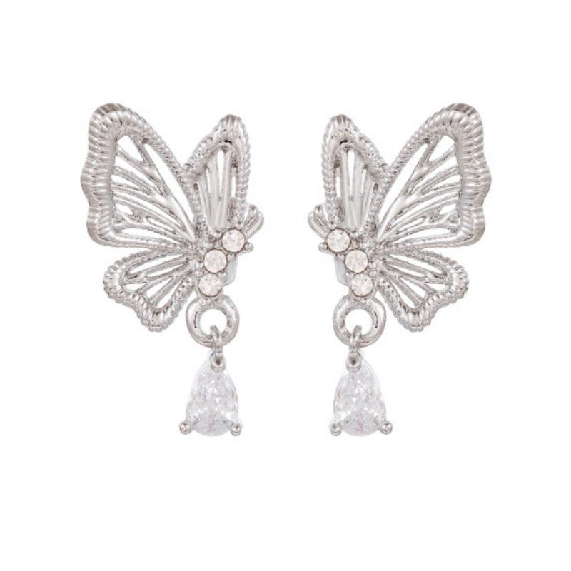 Bow Rhinestone Clip On Earbuds Accessories 1 Pair DIY Open Ear Decor Sparkling Design for Fashion Headphones Girls