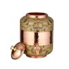 Copper Water Dispenser, Decorative Damask Pattern, Leak-Proof Tap, Heavy Weight (Gold, 18 Litres)