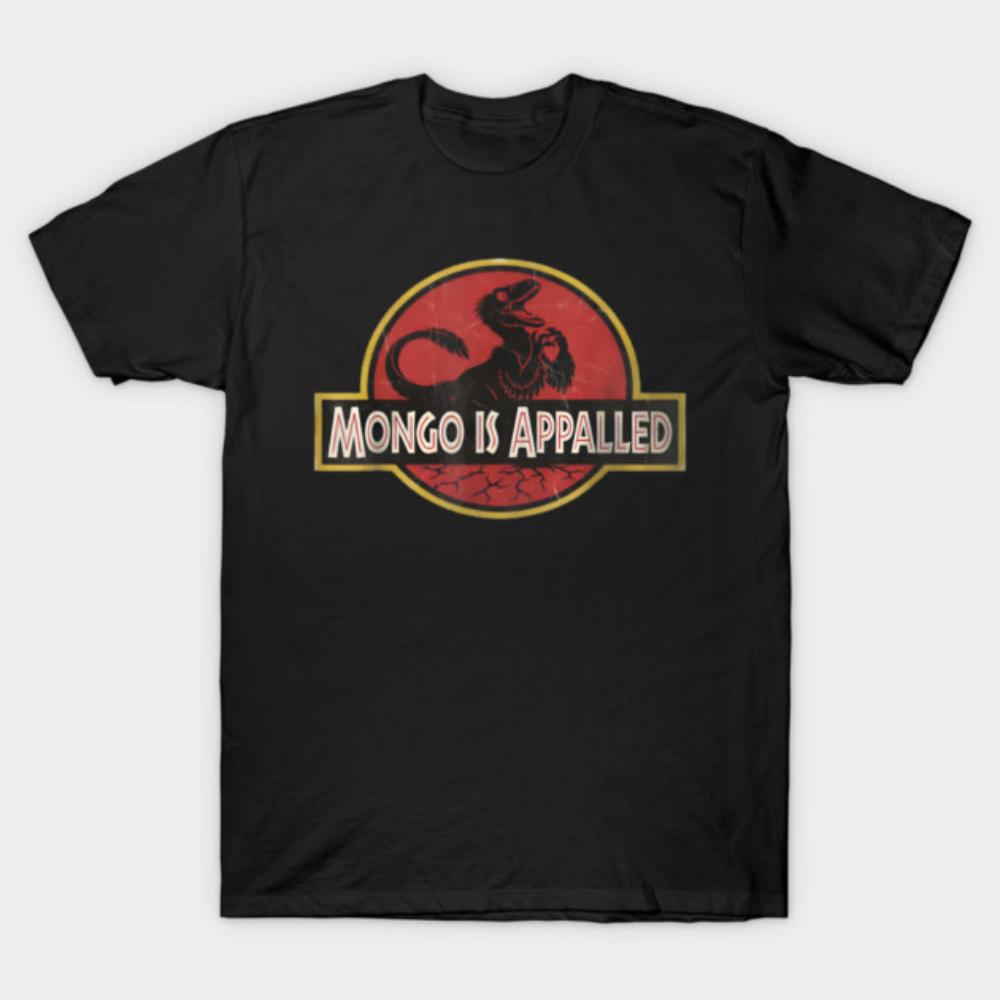 Men Women Distressed Red Circle Raptor Mongo Is Appalled Font Print Cotton Motorcycle T-shirt M