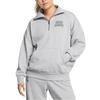 Under Armour Felpa da donna casual semplice con mezza zip e collo alto a maniche lunghe grigia 1386495-011