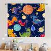 Dinosaur Curtains Boys Room Cartoon Dino Navy Blue Safari Animal Outer Space Planet Astronaut Theme Baby Window Curtain Blackout Polyester