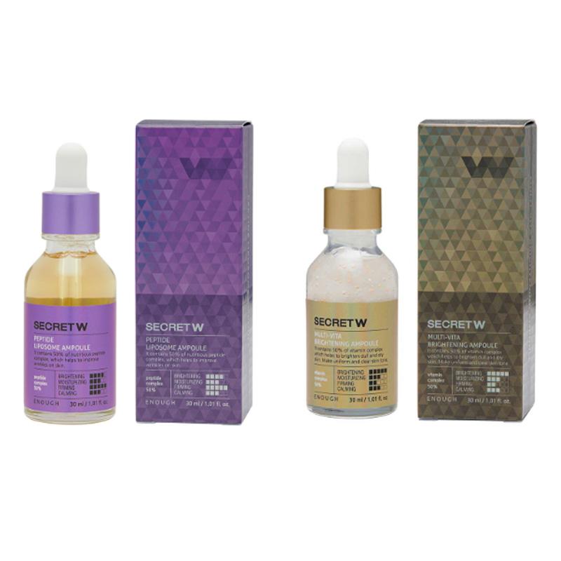 ENOUGH 5 types de secrets avec série d'ampoules pour éclaircir/carming/peptide/hyaluronique/soin des pores 30 ml (20 Options)