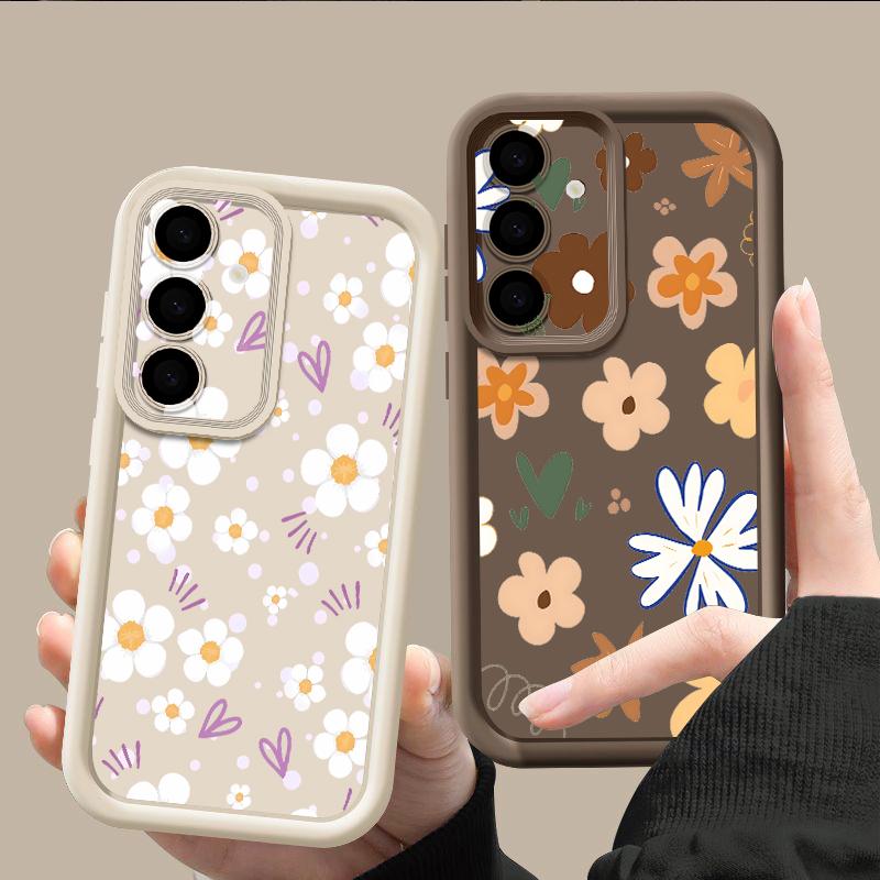 Daisies Flowers Print Case For Samsung A57 A37 A27 A17 S26 Ultra S25 FE A56 A36 A26 A16 A55 A35 A25 A15 A54 5G S21 S22 S23 S24 Plus Shockproof Cover
