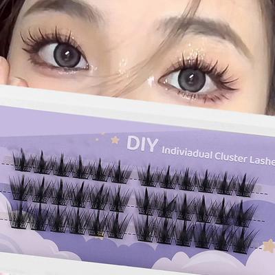 Jednotlivé řasy 36 shluků Měkká stuha Segmentované umělé svazky řas Řasy DIY Individuální shluky řas Prodlužování řas