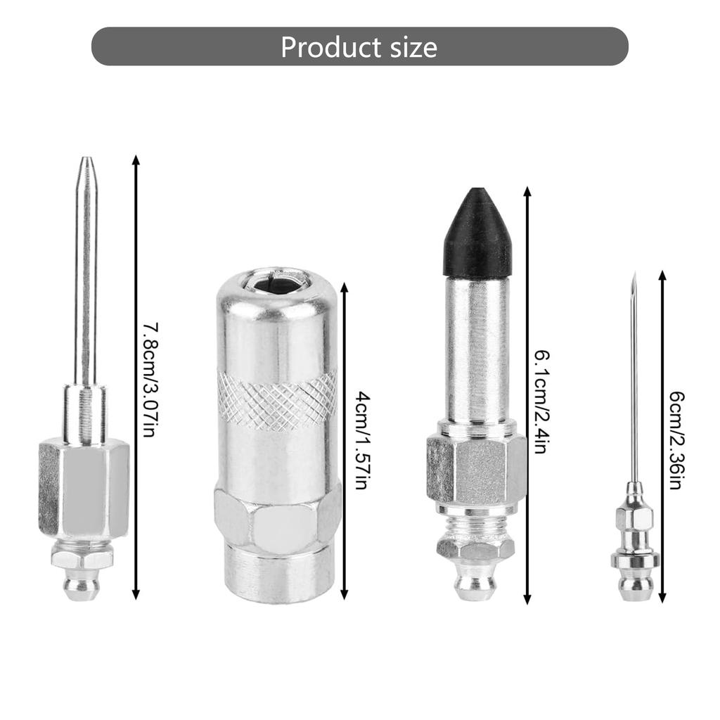 9Pcs Grease Gun Needle Nozzle Kit Durable for Narrow Spaces Automotive Parts and Industrial Machinery Maintenance