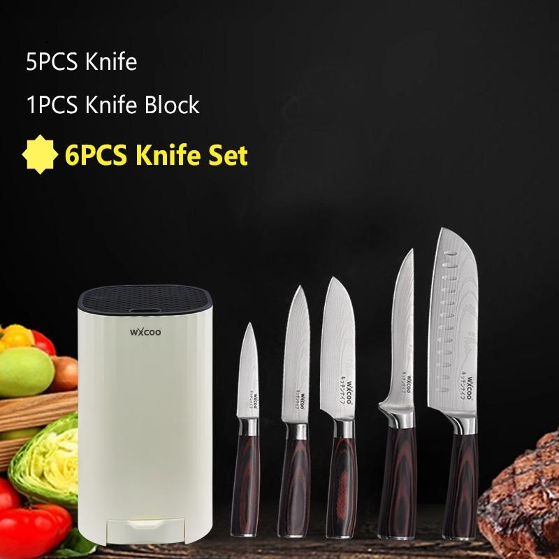 WXCOO Professional Knives Damascus Laser Chef's Knife for Cutting Bone Bread Fruit Melon Stainless Steel Cooking Tools