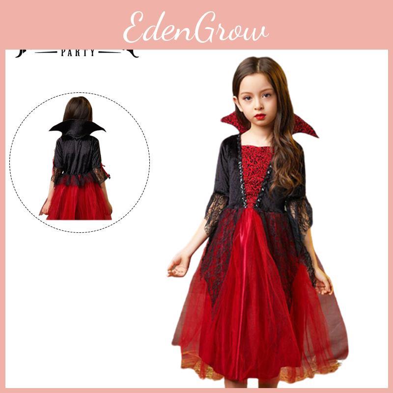 Kids Halloween Wicked Vampire Cosplay Costume Red Tulle Skirt Fancy Dress Party