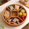 PP Woven Style Divided Fruit Basket Tray Living Room Coffee Table Snack Storage Organiser
