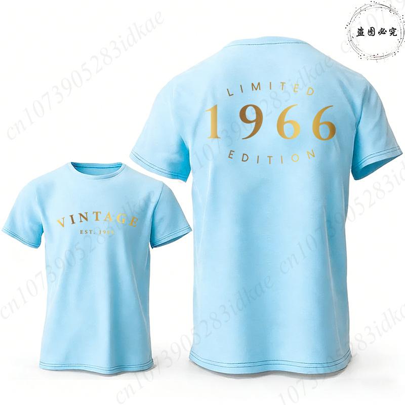 Vintage Est 1966 Limited Edition 60th Birthday Tees Mens Oversized O Neck Short Sleeve Tshirts Fashion Graphic Male Clothing