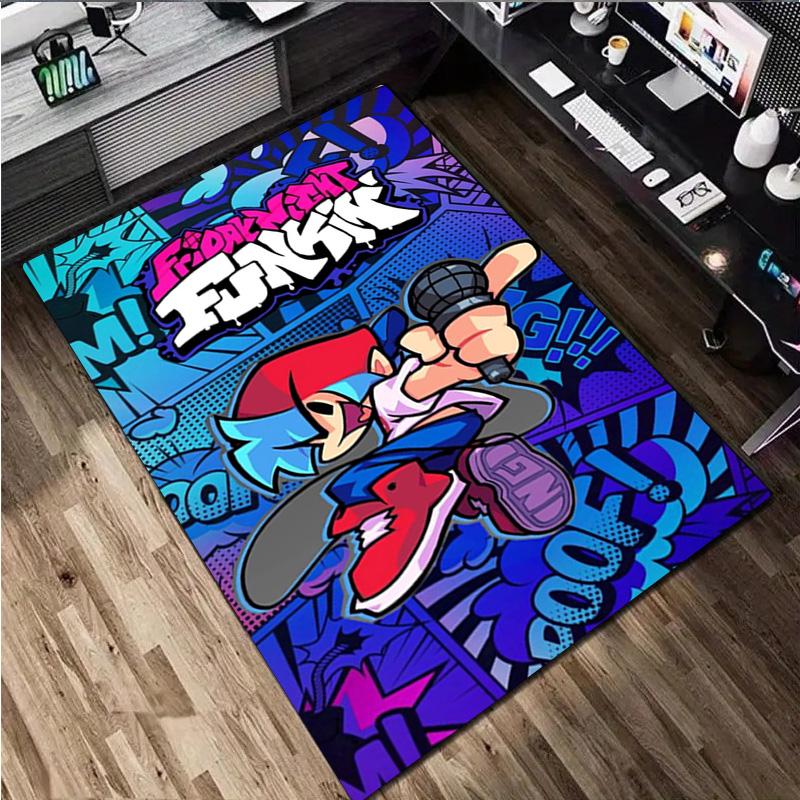 Friday Night Funkin' Logo Home carpet Office Decorative Carpet For Living Room Bedroom Door Mat Floor Rug Computer Chair Area Rug