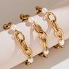 Qiong Yao 18k Gold PVD-Plated Stainless Steel Pearl Bracelet - Luxurious and Simple Design