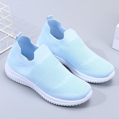 Scarpe da donna slip-on in maglia traspirante per il cross-border: Scarpe da Ginnastica in Rete Leggere e Traspiranti per l'Estate - Suola Morbida, Comode, Ideali per Mamme e Anziani.