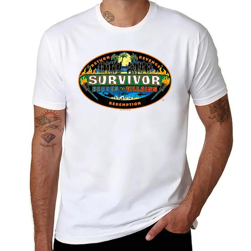 Survivor Heroes Vs Villains T-Shirt graphic tee shirt vintage anime shirt Men's t shirts