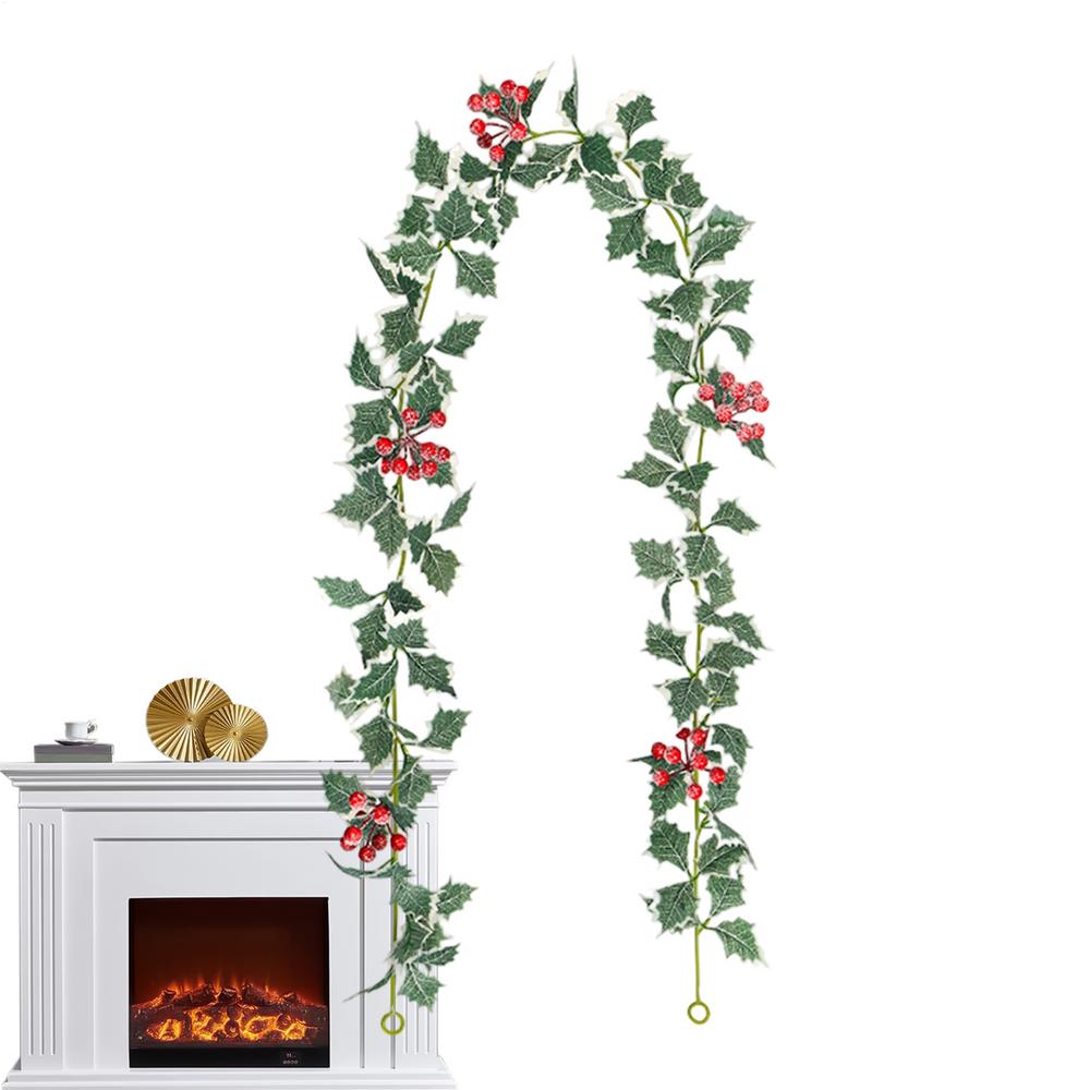 Garland Christmas Decorations Realistic Leaves 69Inch Decorative Vines For Home Living Room Front Door Patio Outdoor Garden Yard