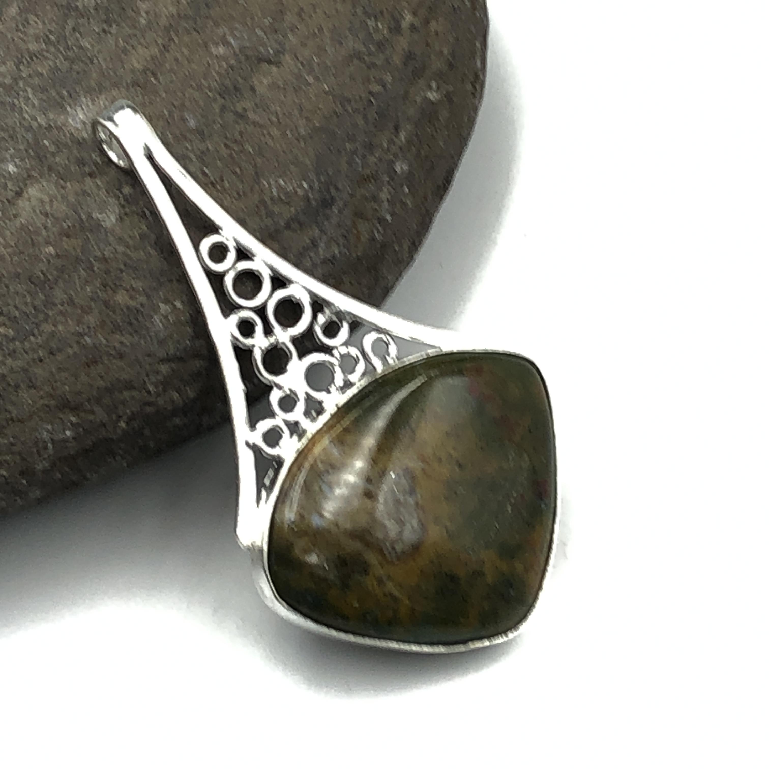 Natural Fruit Jasper Gemstone 925 Sterling Silver Jewelry Designer Pendant 2.48  AJP-462