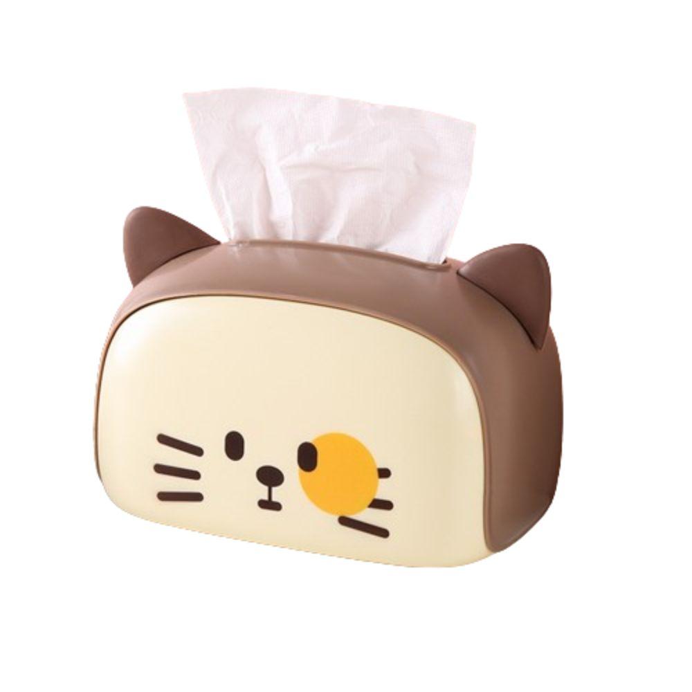 

Влагостойкая мультяшная коробка для салфеток, симпатичный держатель для бумаги, портативный чехол для салфеток, обеденный стол коричневый