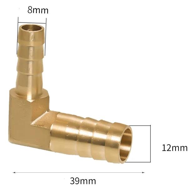 4 6 8 10 12 14 16 19 mm Schlauchstutzen 90 Grad Winkel Reduzierstück Messing Schlauchanschlussstück Verbinder Haus Garten Wasser Luft Öl