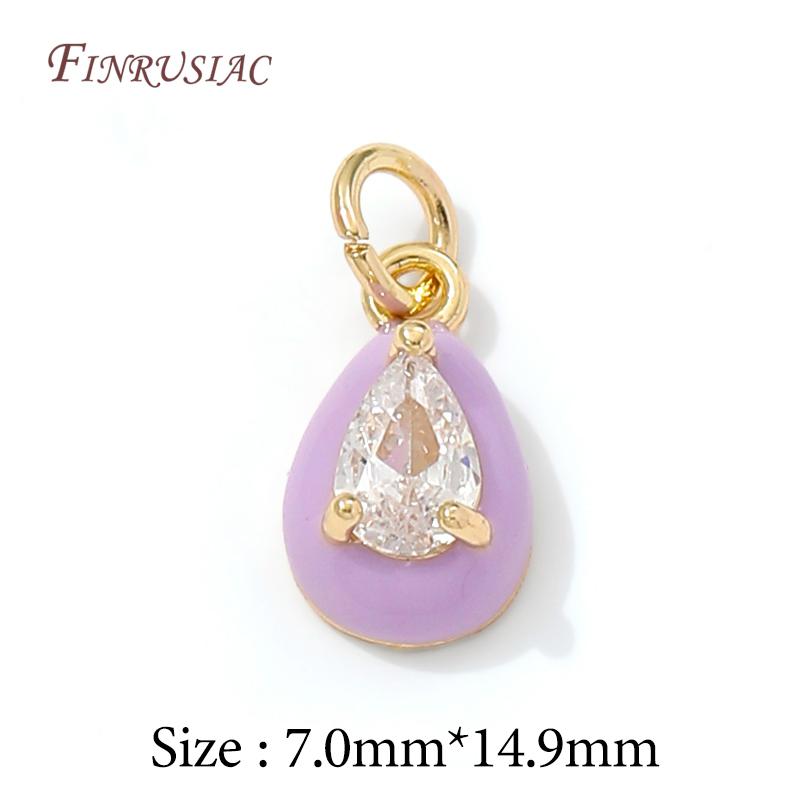 14K Gold Plated Enamel Charms with CZ Crystal,Heart Moon Pendant For DIY Jewelry Making,DIY Bracelet Necklace Earring Supplies
