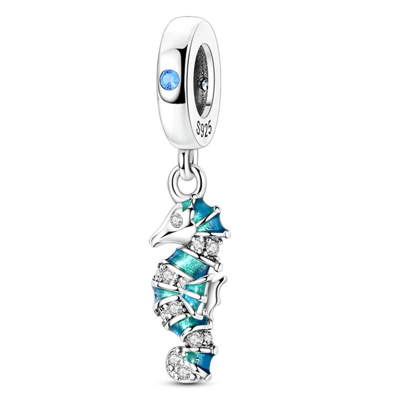 925 Silver Ocean World Series Sea Turtle Starfish Little Crab Octopus Charms Bead Fit 925 Bracelet DIY Jewelry