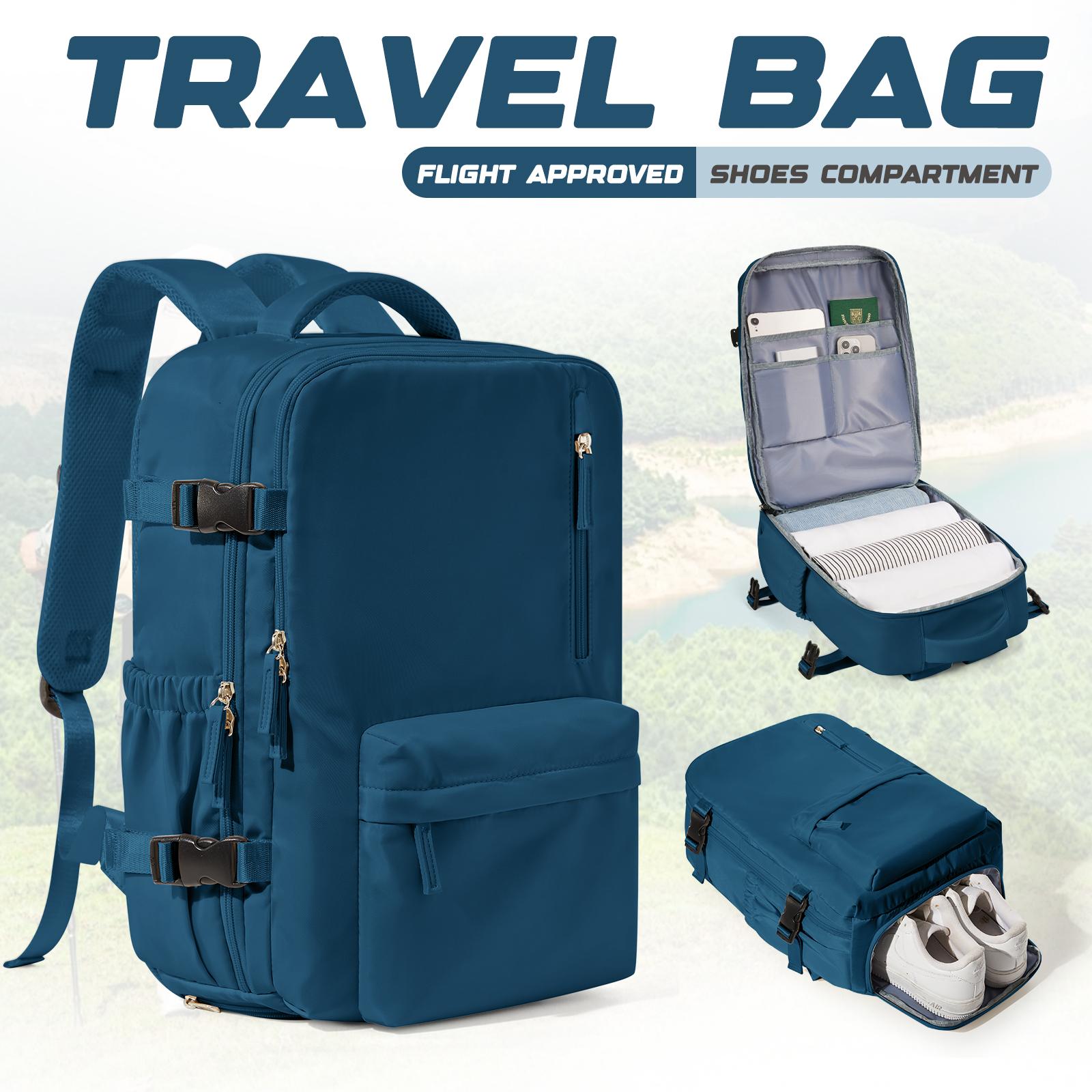 

Водонепроницаемый дорожный рюкзак с отделением для обуви, регулируемыми лямками, рюкзак для ноутбука и школьная сумка для мужчин и женщин, повседневная дорожная сумка павлин голубой