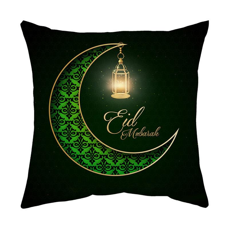 2025 Ramadan Decoration Eid Mubarak Pillowcase Decor for Home Sofa Cushion Cover Islamic Muslim Mosque Pillow Cover Gifts