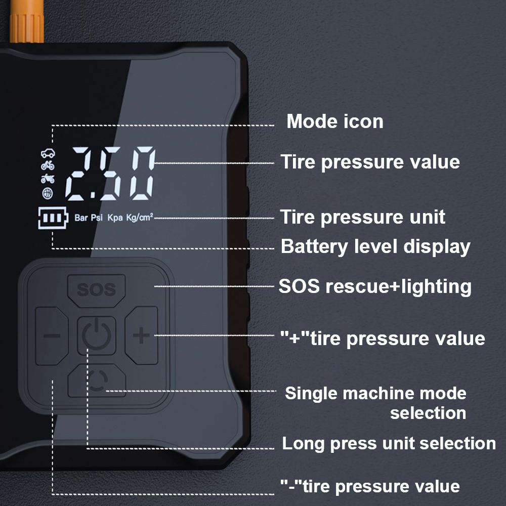 For Motorcycle Boat AUTO Tyre Balls Air PumpTire Inflator Wired/Wireless Portable Digital Display Inflation Pump Car Mounted 1PC