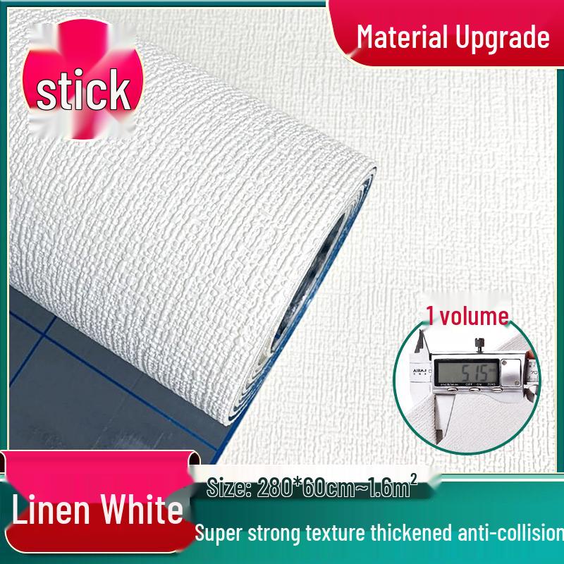 3D Self-Adhesive Linen Wallpaper: Thickened, Moisture-Proof, Light-Blocking, Thermal Insulation, Fire Retardant Aluminum Foil.