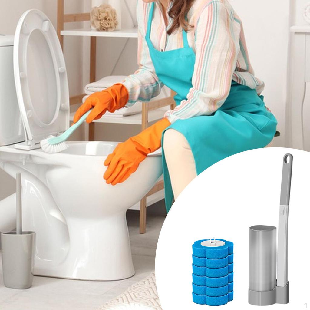 Single Use Toilet Brush Set and Holder Professional Easy Installation Bathroom Accessories