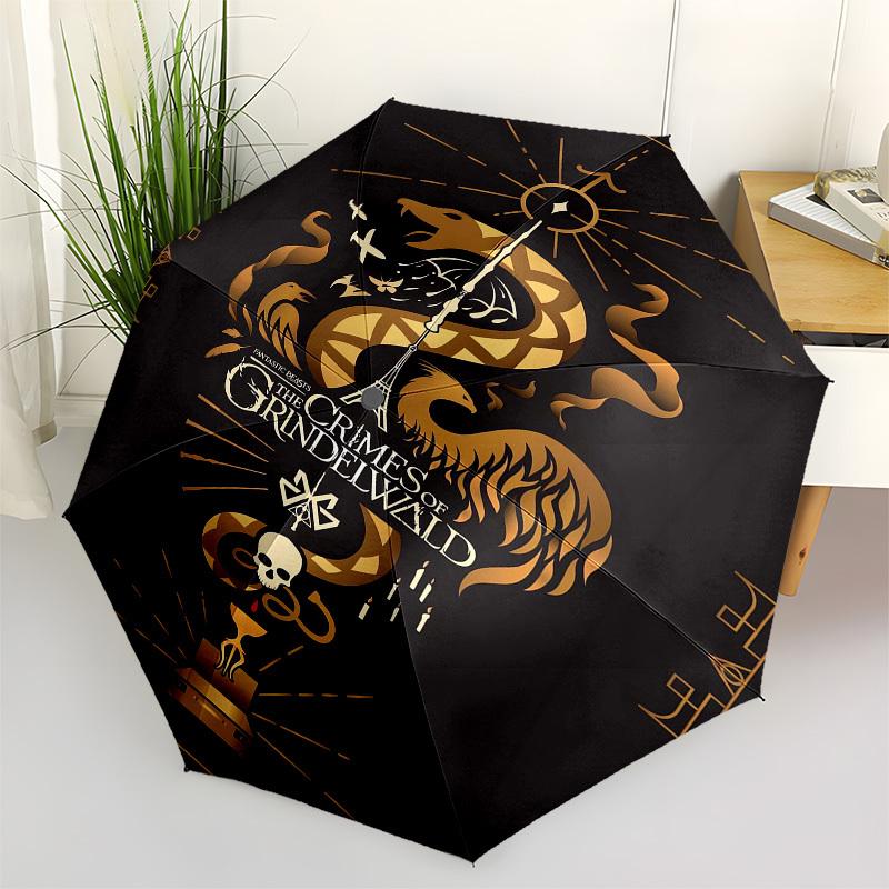 1pc  Fantastic Beasts: Crimes of Grindelwald  Umbrella with Plastic Handle,Cartoon Pattern,Suitable for All Seasons Multi-functional Umbrella486