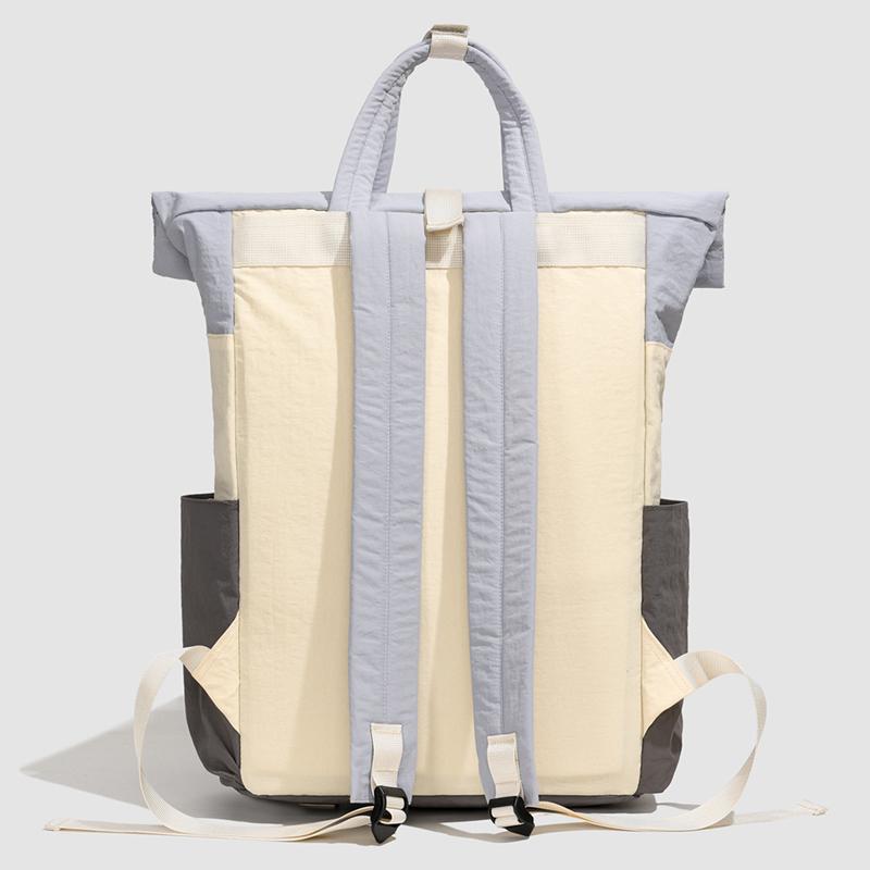Zaino Elegante in Nylon con Chiusura Arrotolabile e Scomparti Multipli – Borsa da Viaggio Leggera e Resistente per Donne e Uomini