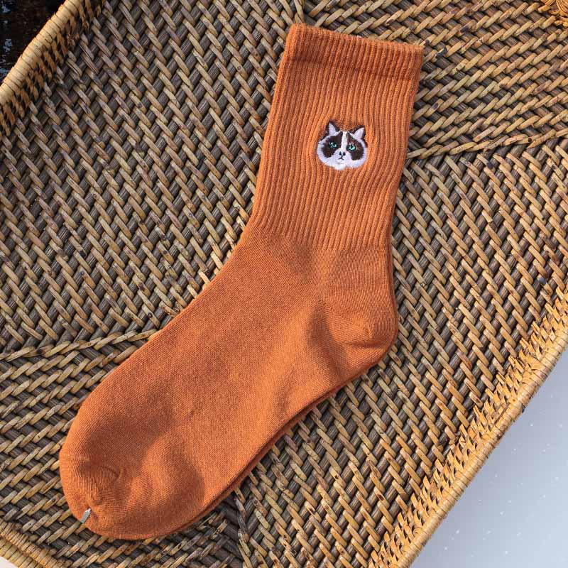 Warm Harajuku Cute Embroidery Animal Funny Socks Women Kawaii Japanese Skarpetki Socks Novelty Cotton Calcetines Mujer Sokken