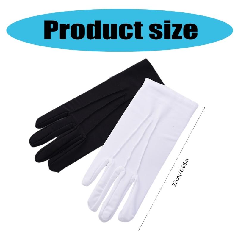 Stage White Gloves for Stage Perform Dancing Adult Size White Gloves Formal Gloves for Party Cosplay Policeman Pageant