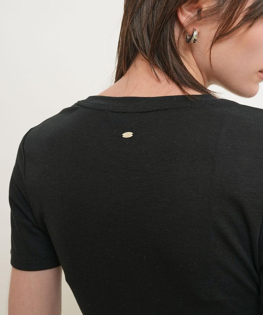 GENERALIDEA Acetate Twist Short Sleeve T-Shirt [Black] / Gf2Lts520