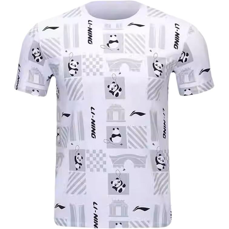

Футболка с коротким рукавом Li Ning Badminton Chengdu Neng Mao Element Thomas Cup с круглым вырезом, удобная памятная футболка унисекс AHSUA45-2 L