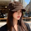 Japonský retro semišový baret dámský podzimní a zimní nový plochý malířský klobouk velký obvod hlavy zmenšující obličej malý námořnický klobouk