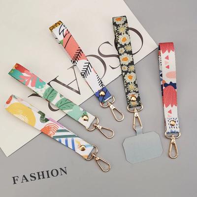Wrist Strap Colored Pattern Woven Strap Universal Phone with Universal Clip Anti-loss Short Portable Pendant Mobile Phone Strap