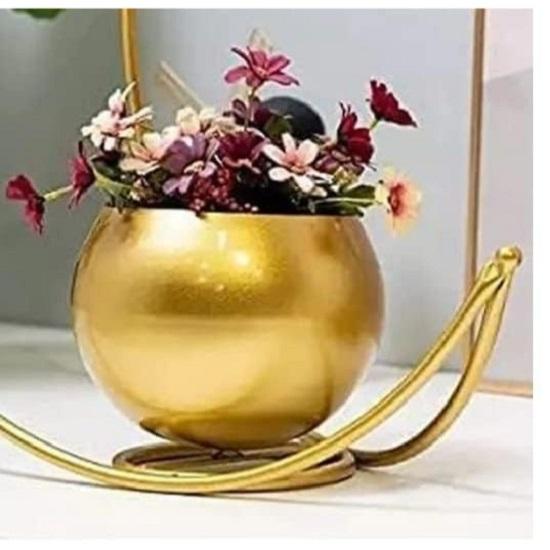 Obiecte decorative, obiecte decorative pentru masa de sufragerie, vaze cu flori pentru decorarea interioară, vază cu flori din metal, ghivece decorative pentru decorațiuni interioare, aurii