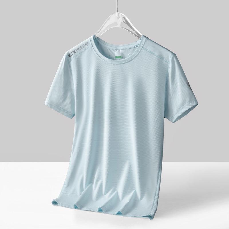 Tricou cu mânecă scurtă pentru bărbați și femei, respirabil, rezistent la UV, cu uscare rapidă, din mătase de gheață, pentru sporturi de vară în aer liber