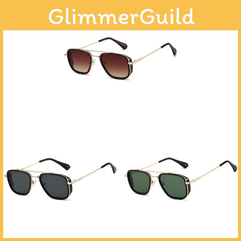 Modern Punk Square Frame Sunglasses With Metal Body And Gray Lenses For Casual Fashion