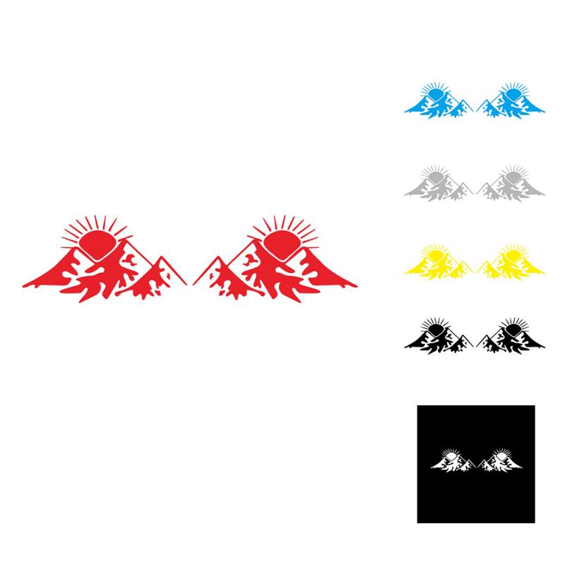 

2 шт. D-1224 Mountain Sun автомобильные наклейки виниловые наклейки для грузовика, внедорожника, окна, ноутбука, планшета, чашки, гладкая