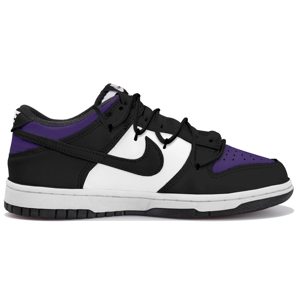 Nike Dunk Low Top Skateboard Shoes Unisex Black White Purple CW1590-100(Team-)-Random Packaging Bags