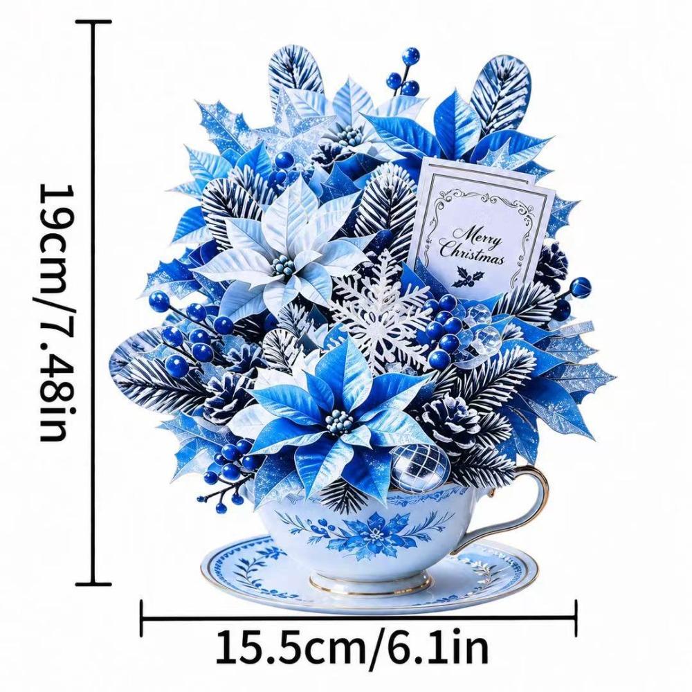3D Pop Up Teacup Card with Envelope & Message Note Floral Bouquet Cards Pop Up Card for Mom & Her