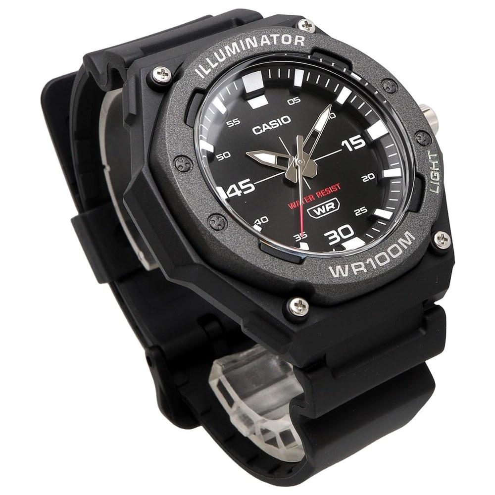 Men's Analog Quartz Watch with LED Light, Black - Model MW-620H-1AV