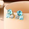 Retro Cubic Crystal Earrings Minimalist Fashion Temperament Niche Exquisite Light Luxury Versatile Earrings