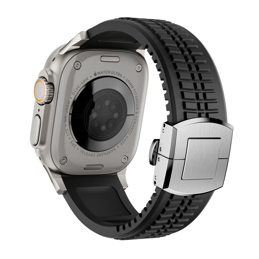 Men Bracelet for Apple Watch Ultra2 49mm Series 10 46mm Silicone Band Suitable Iwatch 7 8 9 45mm Se 4 5 6 44mm Adjustable Correa
