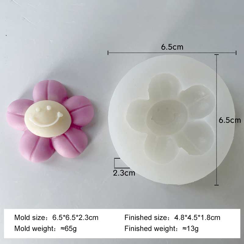 3D Подсолнух Ароматическая свеча Силиконовая форма Ручная работа Аромагипс Смола Формы Конфеты Шоколад Форма для выпечки