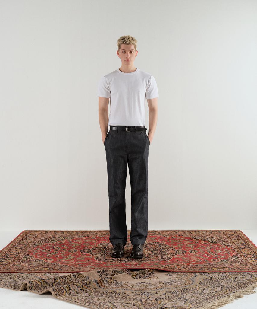 MUSINSA STANDARD Slub Denim-Like Officer Pants [Black]