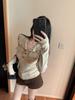 Women's High-Neck Slim-Fit T-Shirt: Spicy Style, Long-Sleeve, Waist-Cinching, Perfect for Autumn and Winter.