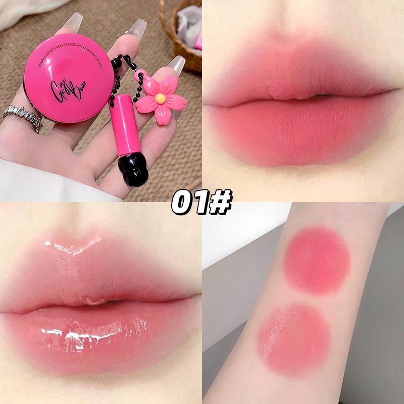 GEGE BEAR Двухэффектный Бархатно-Сияющий Гель-Жидкая Помада для Губ 10г Тинт Бальзам-Трансформер в Матовый Масляный Стержень Сияние Не Сушит Увлажняющий