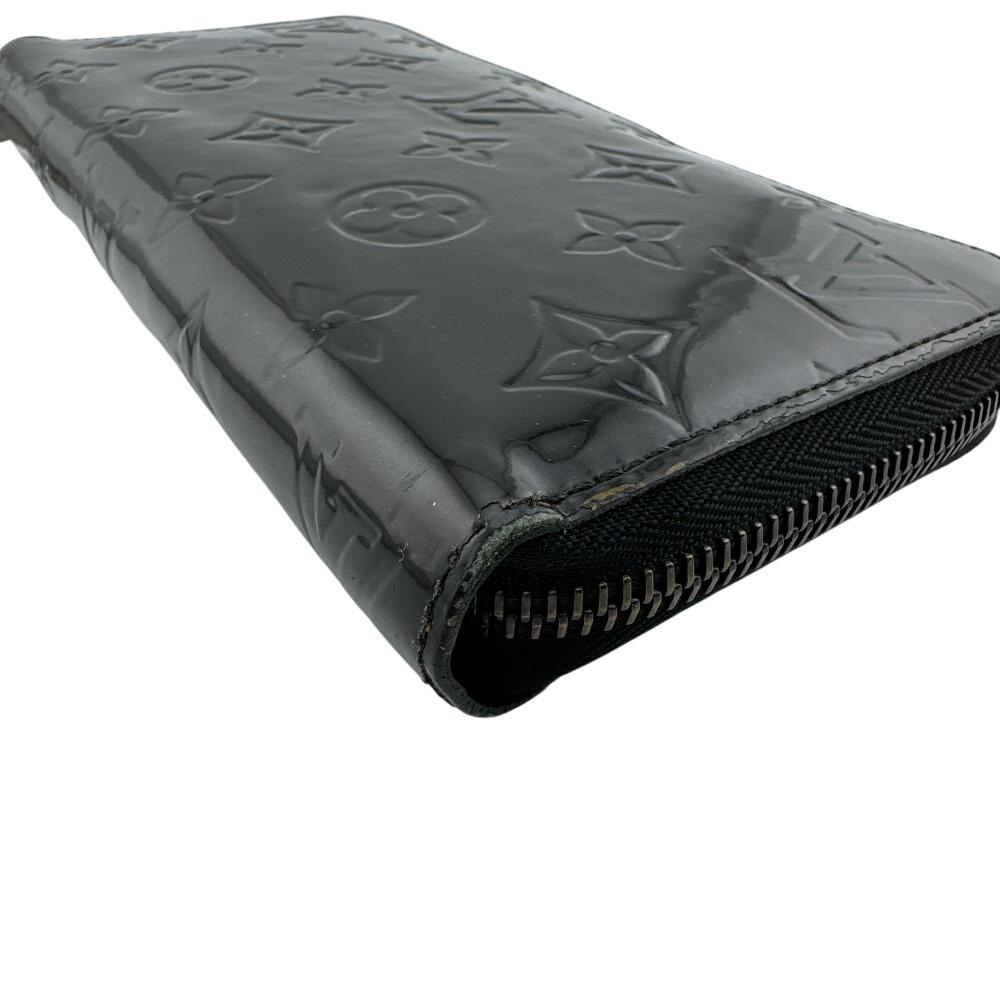 Louis Vuitton M90075 Round Zip Wallet Vernis PVC Purse Black PVC Used